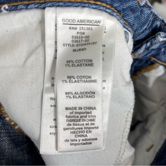 Good American Good Vintage Double Waistband Straight Leg Distressed Jeans 10/30 - Picture 10 of 10